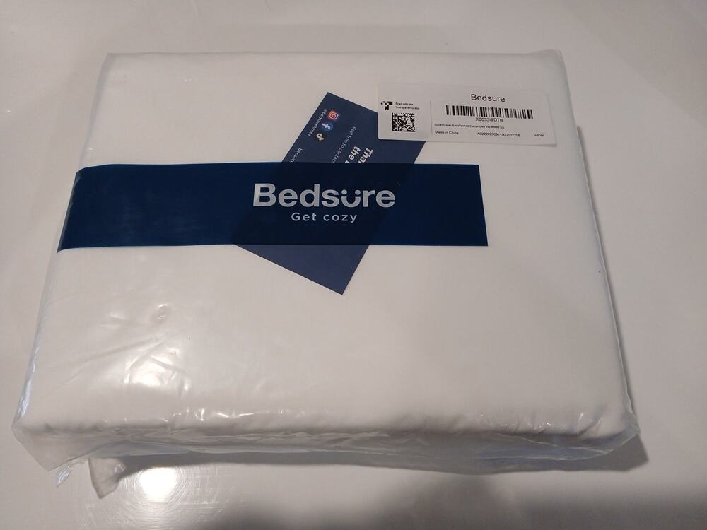 Bedsure Duvet Cover Set Full/Queen Size NWT Polyester Ivory 90x90